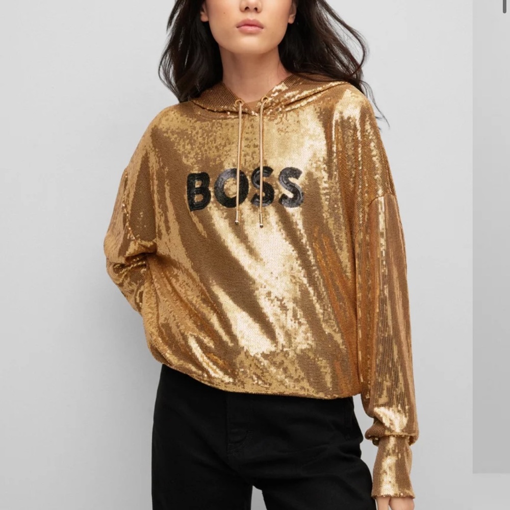 Hugo Boss New w tags gold sequin hoodie